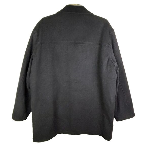 Roundtree & Yorke Men's Wool Overcoat Jacket Collared Button Front Coat Black L - Picture 5 of 15
